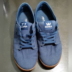 Supra Terry Kennedy low top blue canvas skate shoes size 11 mens